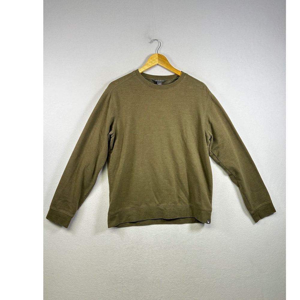 Eddie Bauer Sweatshirt Mens M Olive Green Heather Crewneck Fleece Pullover